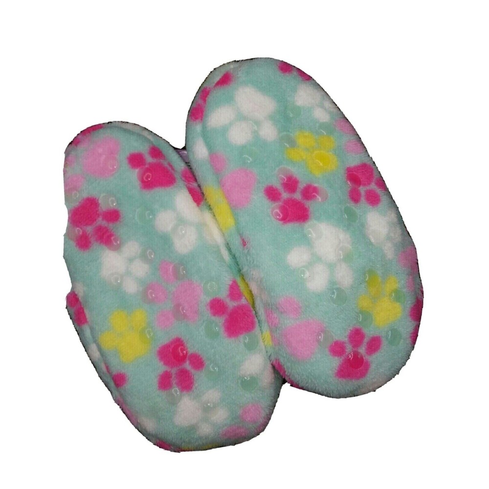 Paw Patrol Slippers Socks Teal Fuzzy Girls Toddler Non Skid 2t/3t & 3t/4t - Picture 4 of 4